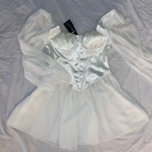 White corset off-shoulder dress from Shein